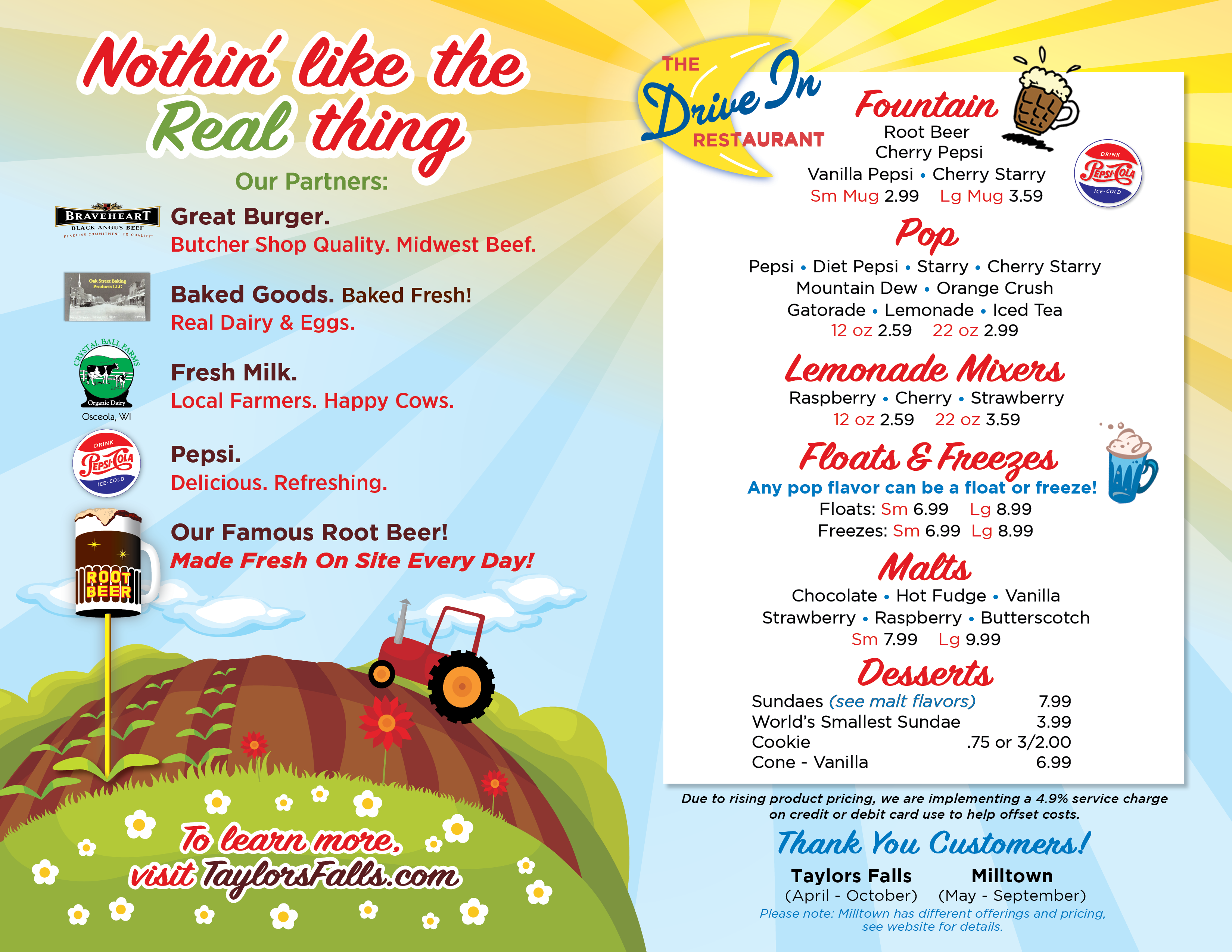 Taylors Falls Drive In Menu 2